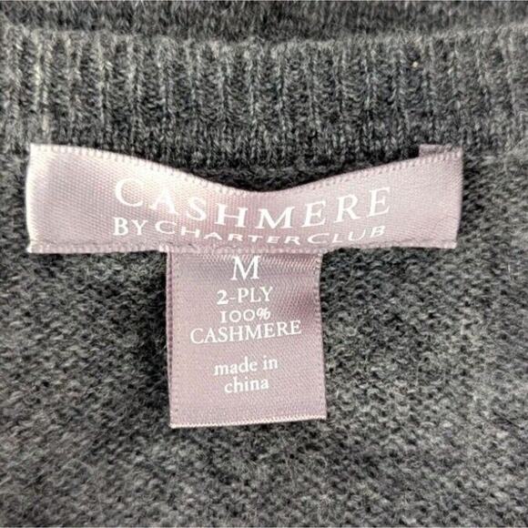 Gray Cashmere Sweater Women Medium Old Money Preppy Minimalist‎ Classic Capsule - Picture 5 of 6